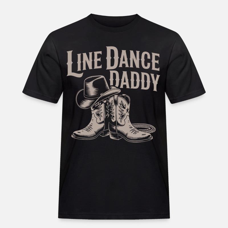 Line Dance Daddy Cowboy Boots - Männer Workwear T-Shirt - Schwarz