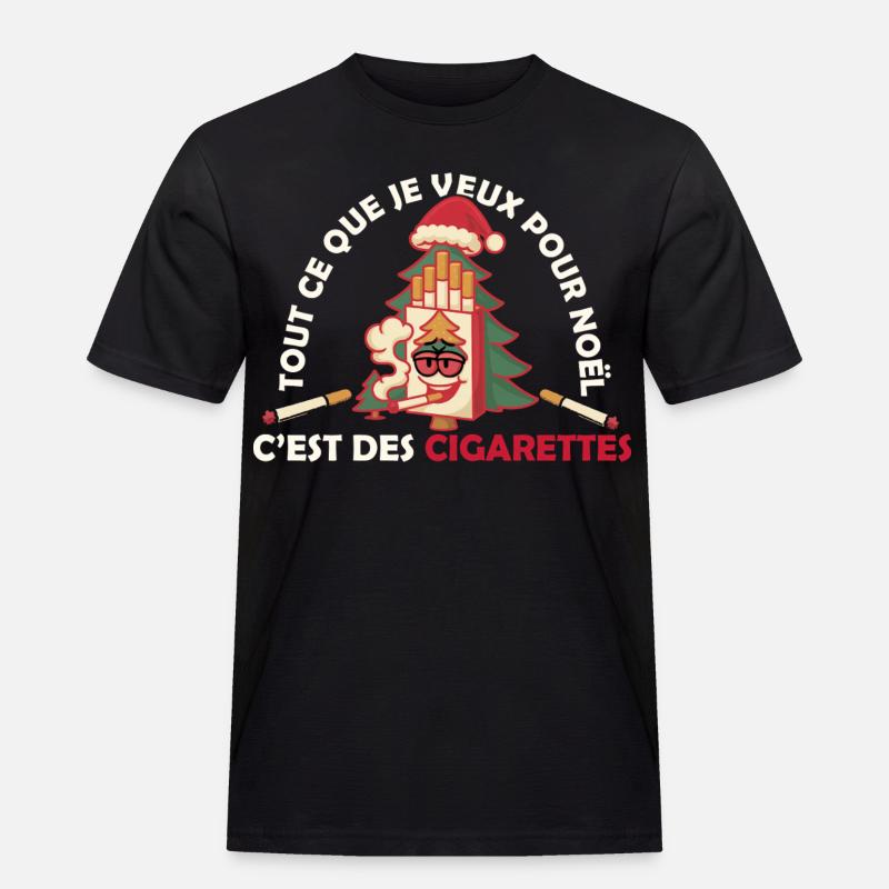 WEIHNACHTSZIGARETTENGESCHENK - Männer Workwear T-Shirt - Schwarz