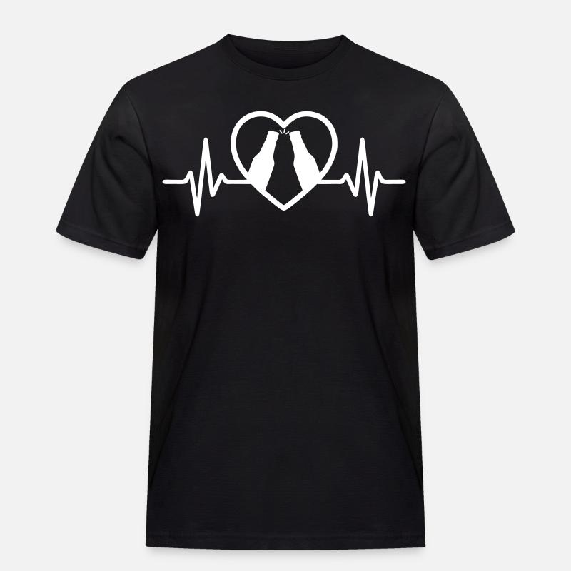 Herzflaschen Bier-Aperitif-Geschenk - Männer Workwear T-Shirt - Schwarz