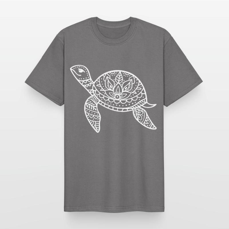 Boho turtle with pattern shell Men's Workwear T-Shirt