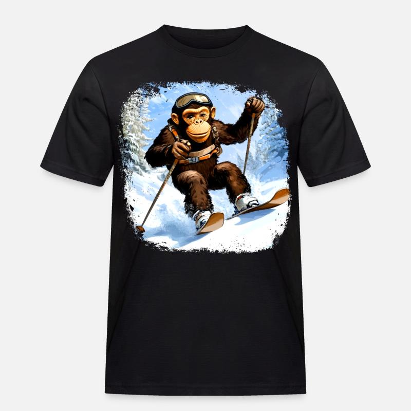 Monkey Ski / Skier Monkey - Men's Workwear T-Shirt - black