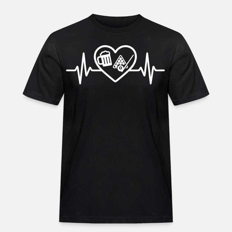 Heart Billiards Bier - Männer Workwear T-Shirt - Schwarz