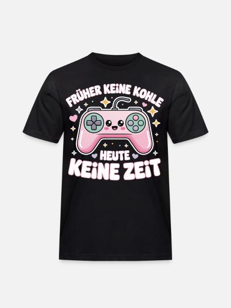 Retro Gamepad Spruchmotiv Gamer Design - Männer Workwear T-Shirt - Schwarz