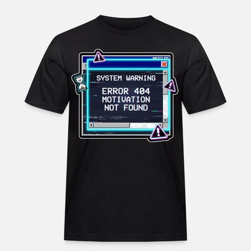 Error 404 Motivation Glitch - Men's Workwear T-Shirt - black