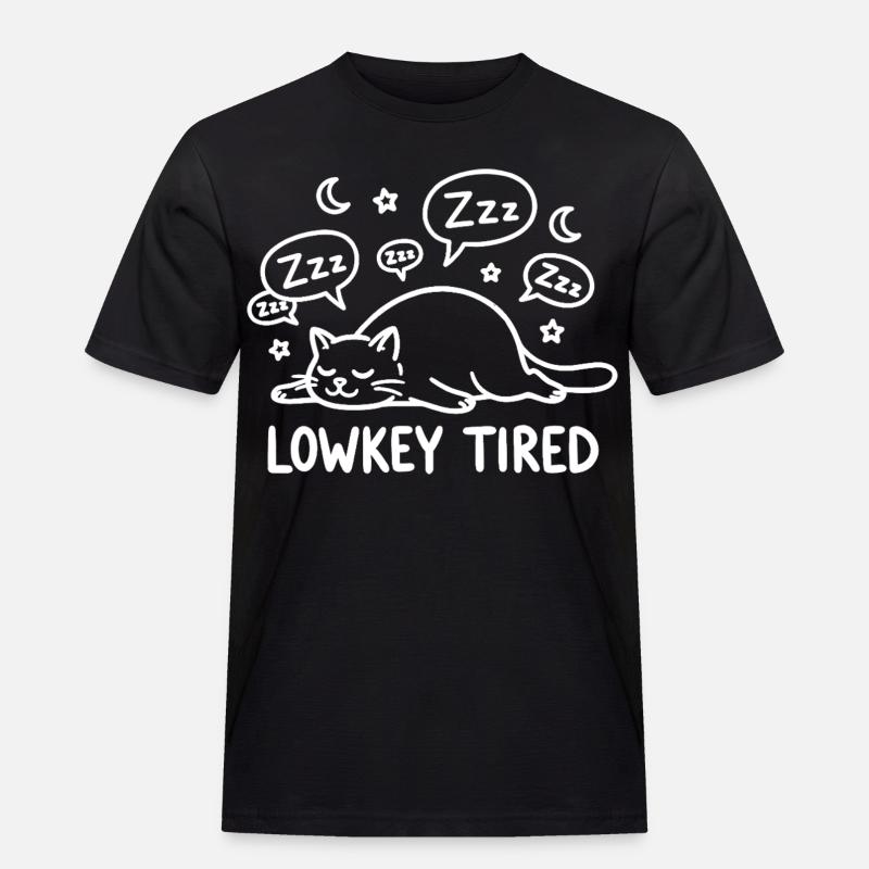 Lowkey Tired Sleeping Cat - Men's Workwear T-Shirt - black