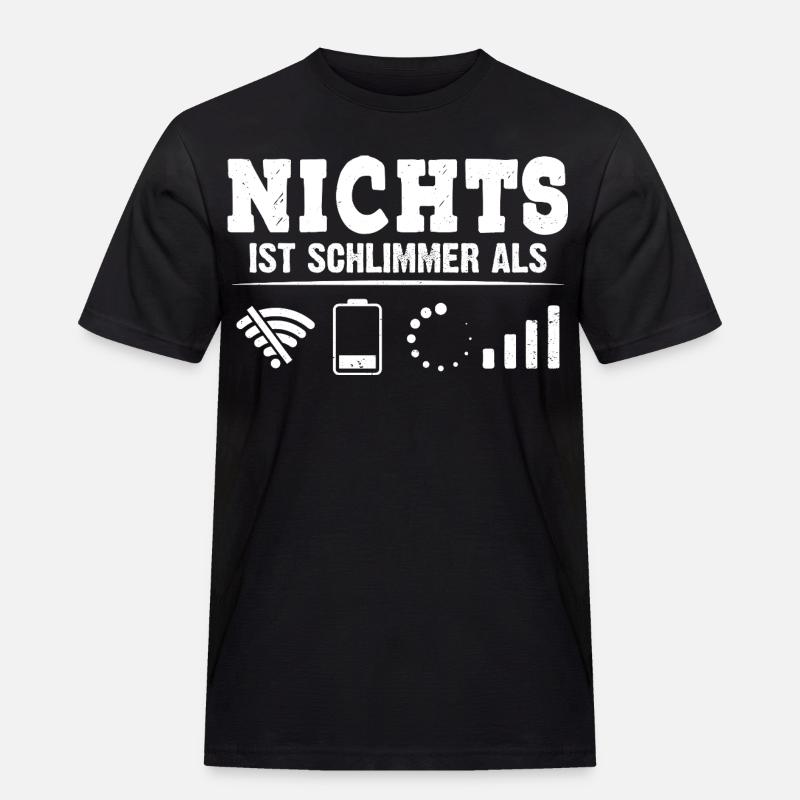 Coder NICHTS IST SCHLIMMER ALS LUSTIG - Männer Workwear T-Shirt - Schwarz