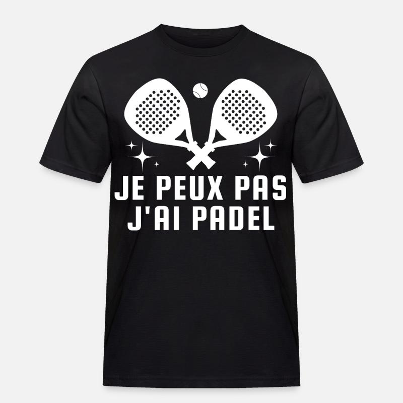 Ich kann kein Padel haben - Männer Workwear T-Shirt - Schwarz