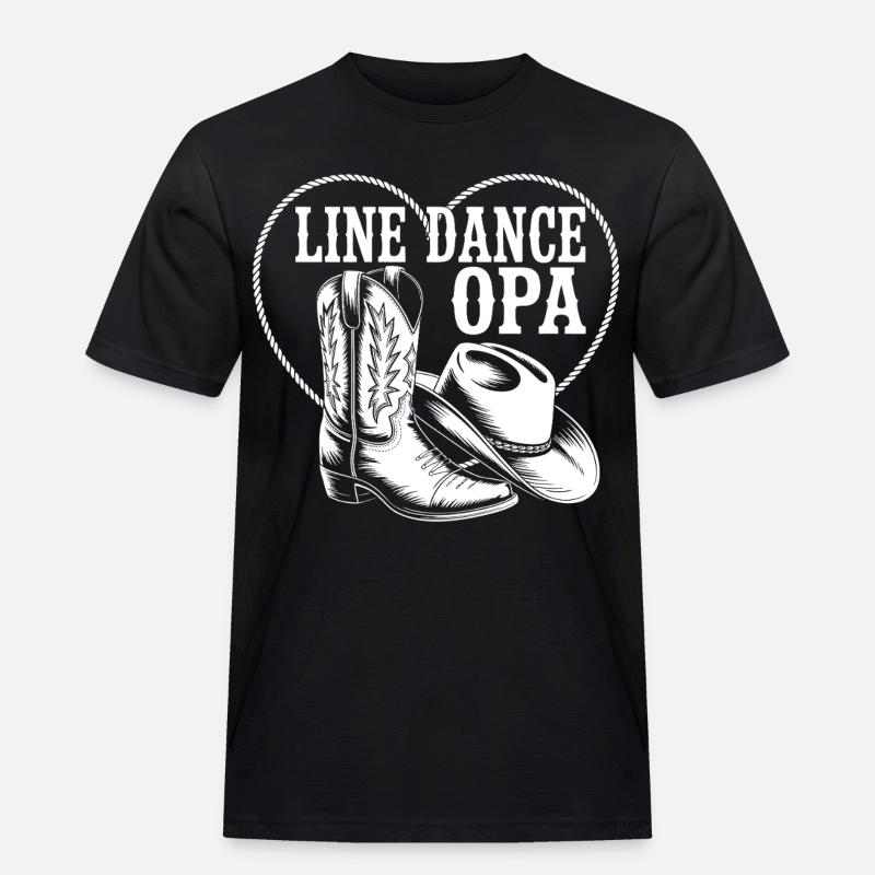 Line Dance Opa Herz Boot - Männer Workwear T-Shirt - Schwarz