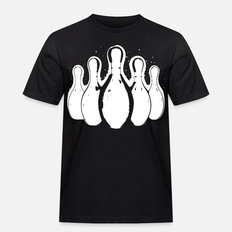 Bowling - Männer Workwear T-Shirt - Schwarz