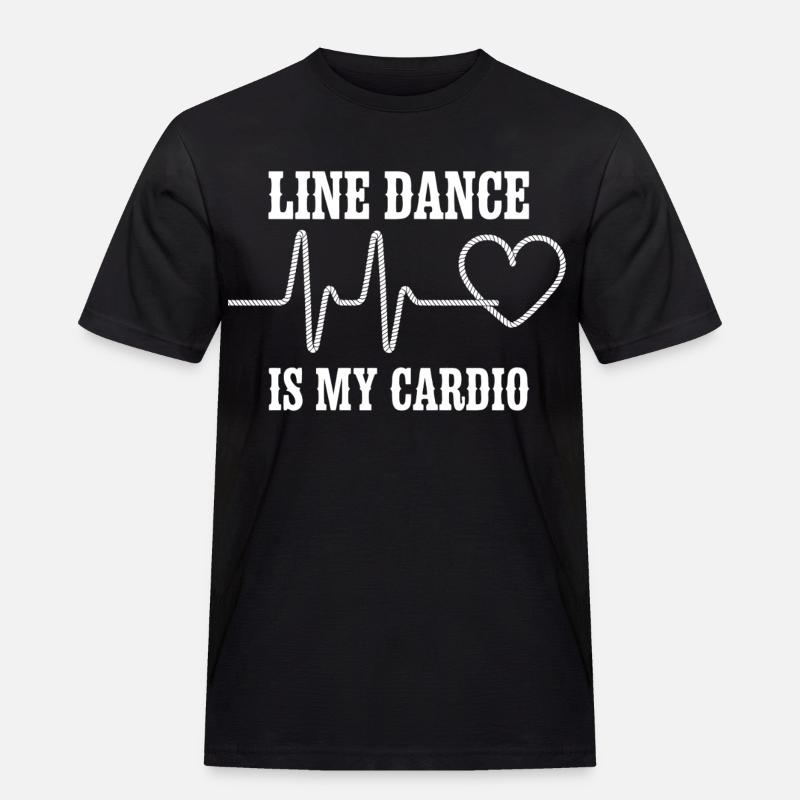 Line Dance Cardio Herz - Männer Workwear T-Shirt - Schwarz