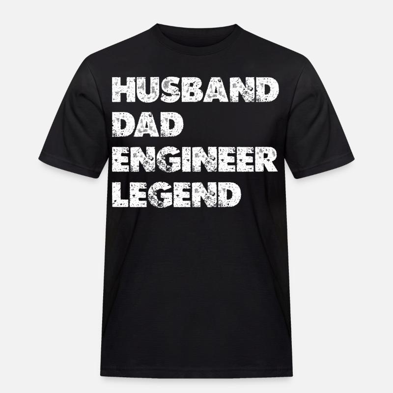 Husband Dad Engineer Legend - Männer Workwear T-Shirt - Schwarz