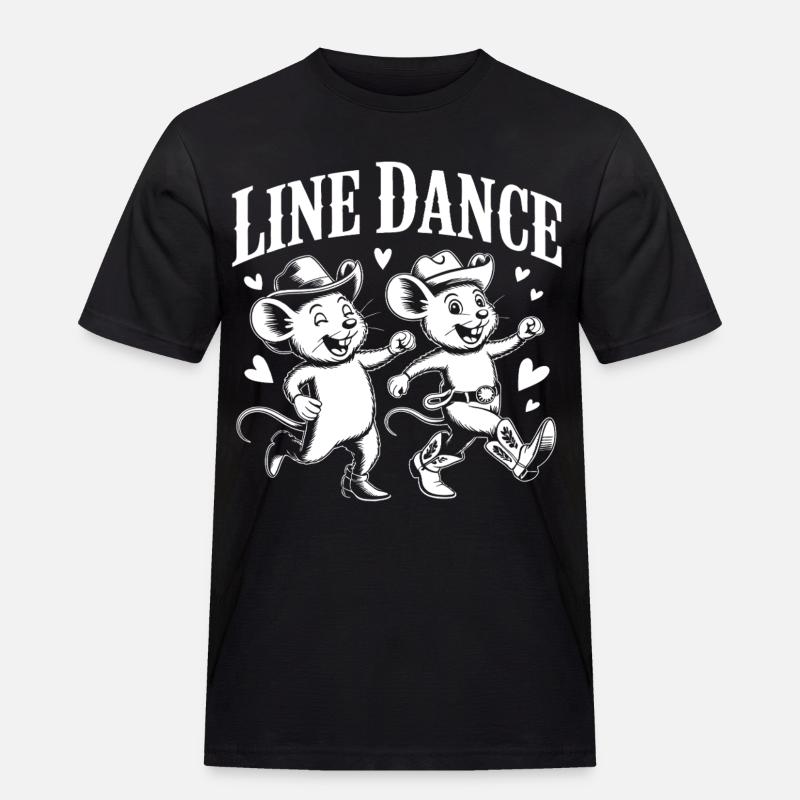 Line Dance Mäuse Retro - Männer Workwear T-Shirt - Schwarz