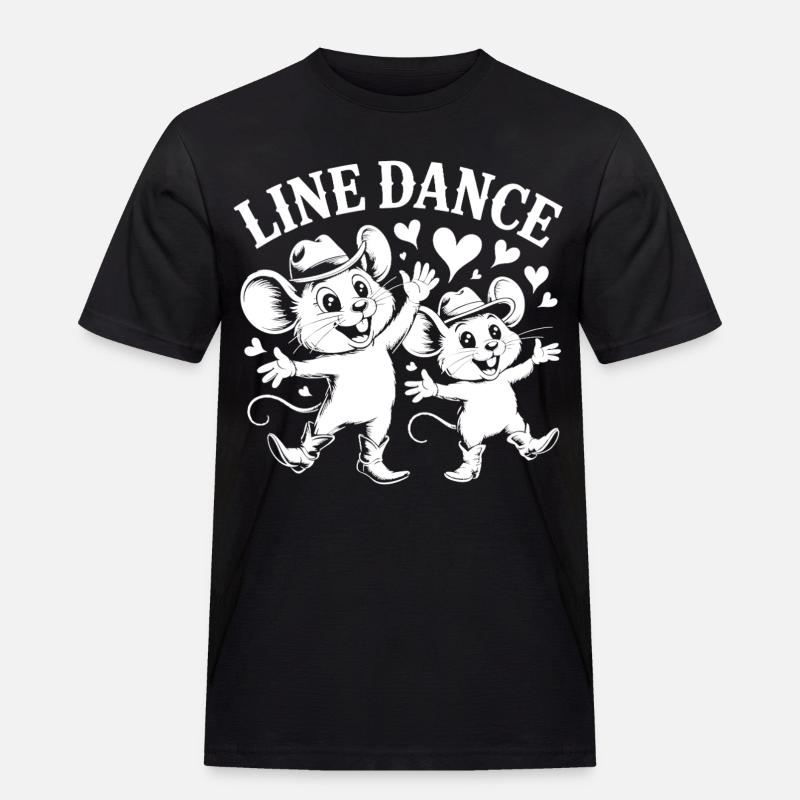 Line Dance Mäuse - Männer Workwear T-Shirt - Schwarz