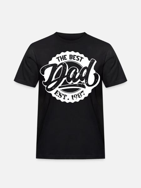 The Best Dad EST (1987) - Men's Workwear T-Shirt - black