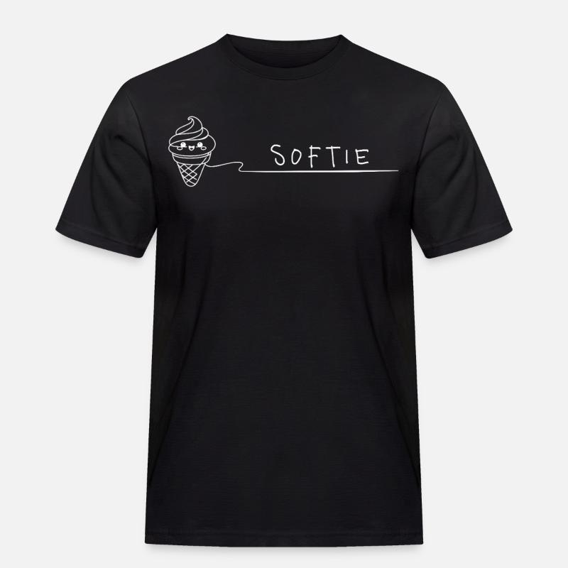 Softie. Softeis Liebe Minimal Oneline - Männer Workwear T-Shirt - Schwarz