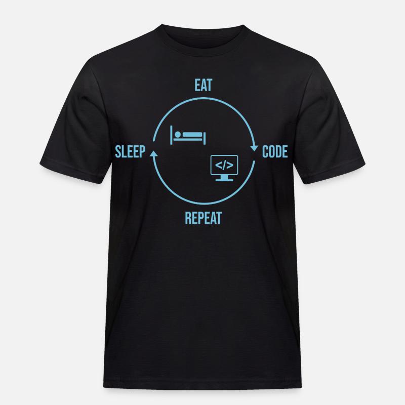 Eat Sleep Code Repeat - Programmer Cycle - Men's Workwear T-Shirt - black