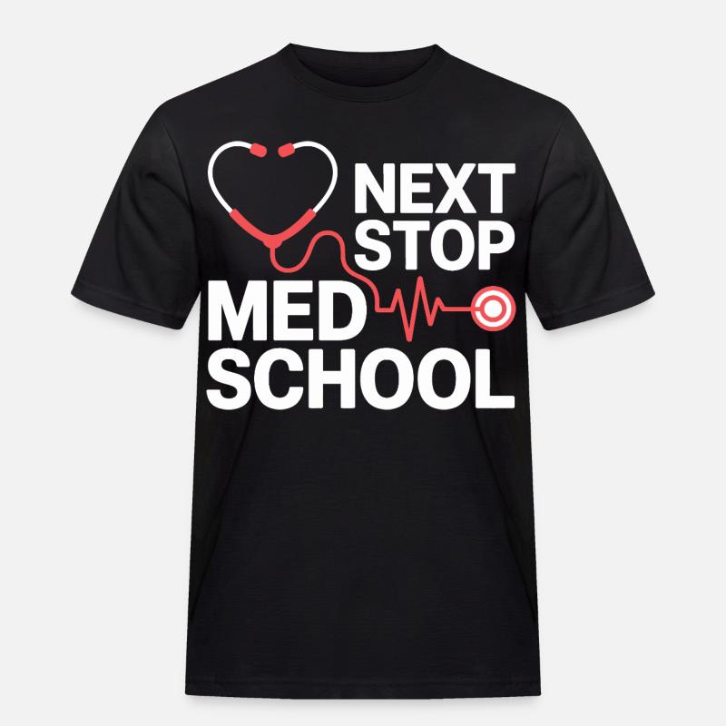 Med School Stethoscope Herz Tee - Männer Workwear T-Shirt - Schwarz