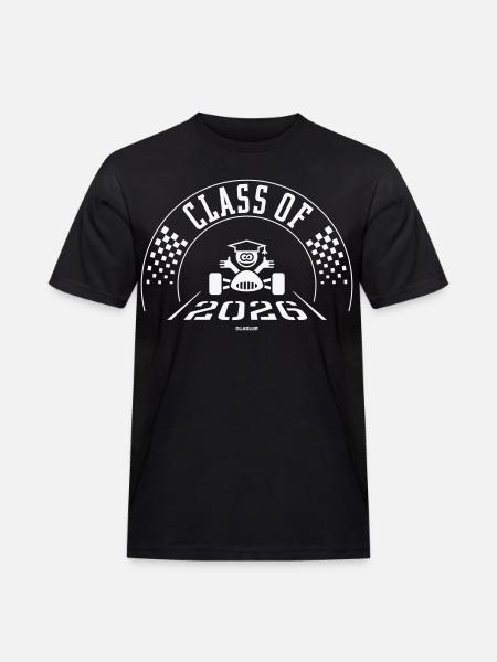 Class Of 2026 (Abschlussklasse Zieleinfahrt White) - Männer Workwear T-Shirt - Schwarz