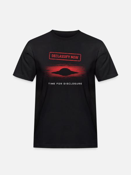 Declassify Now – Zeit für UFO-Offenlegung - Men's Workwear T-Shirt - black