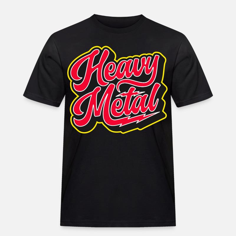 Heavy Metal Bold 3D Script - Men's Workwear T-Shirt - black