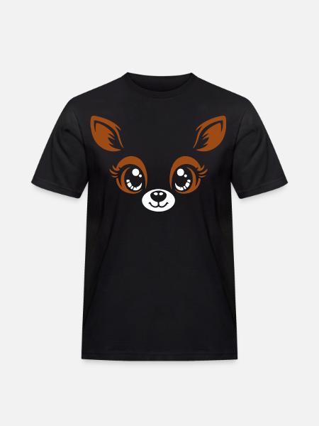 Deer | Big Face Costume Carnival Disguise - Men's Workwear T-Shirt - black