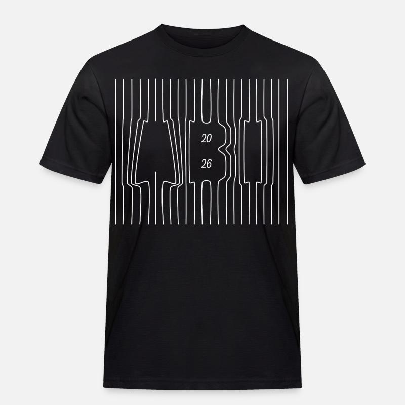 Lebenslinien | Abi 2026 - Abitur - Geschenk - Männer Workwear T-Shirt - Schwarz
