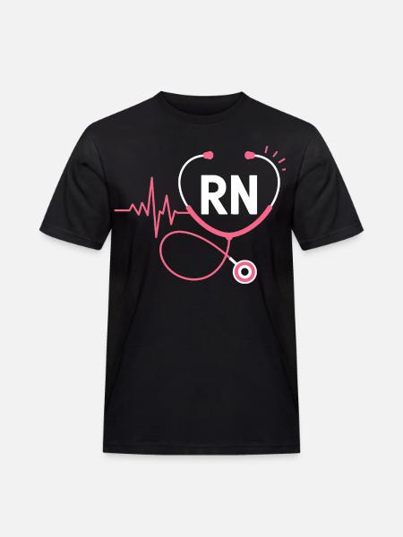 RN Heartbeat Stethoscope - Men's Workwear T-Shirt - black