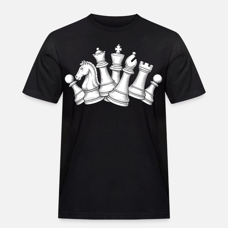 Schach Chaos – Dynamik auf dem Brett - Männer Workwear T-Shirt - Schwarz