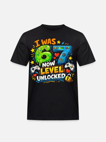 Jeg var 6 år nu, Level 7, låst op 7-års fødselsdagsgamer 67 - Herre Workwear T-Shirt - sort