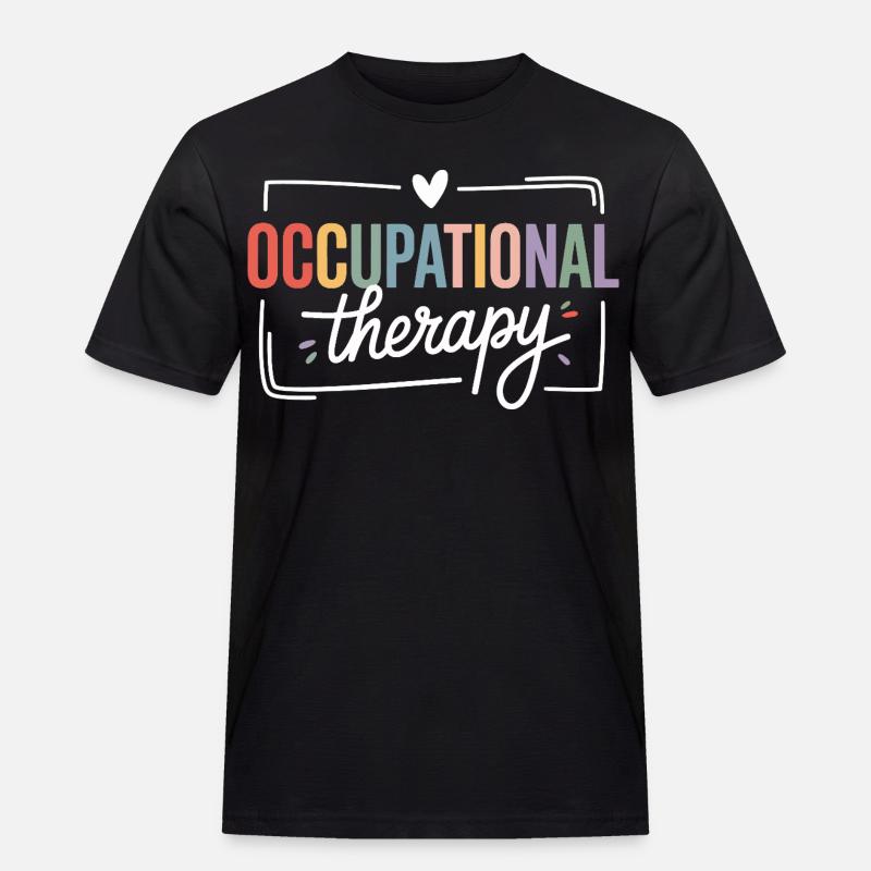 Farbige Berufstherapie Typografie - Männer Workwear T-Shirt - Schwarz
