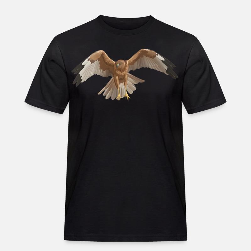 Marsh Harrier Circus aeruginosus - Men's Workwear T-Shirt - black
