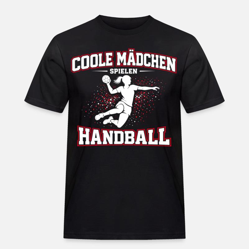 Handball Mädchen Spruch Geschenk - Männer Workwear T-Shirt - Schwarz