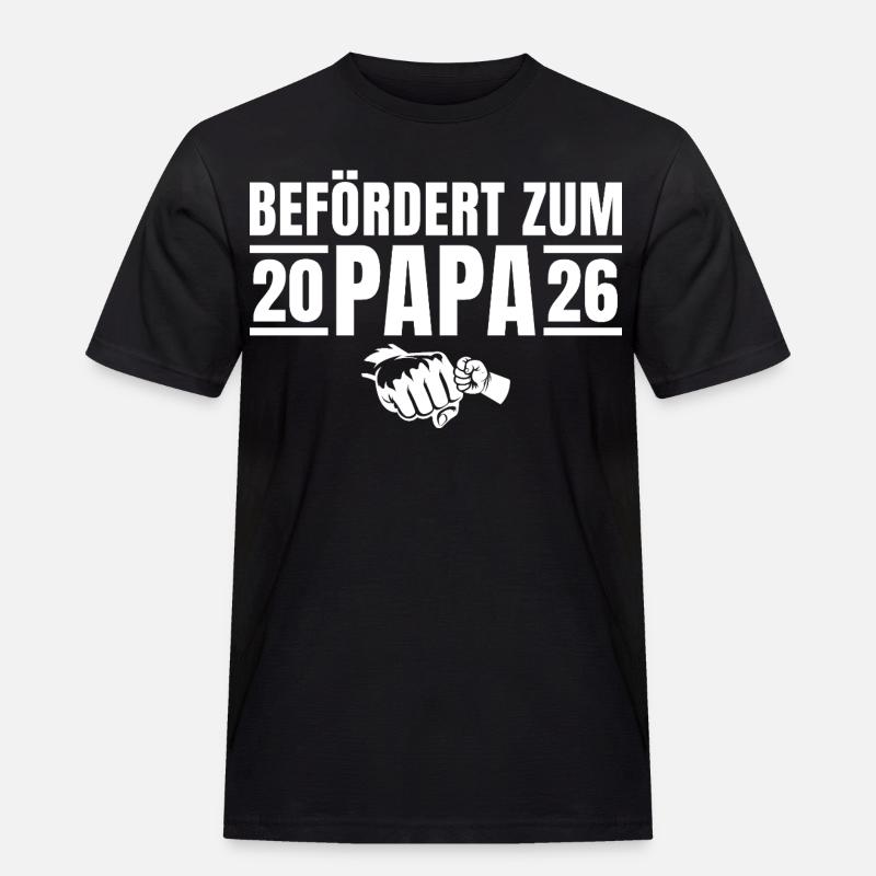 Vaterschaft Befördert zum Papa 2026 - Männer Workwear T-Shirt - Schwarz
