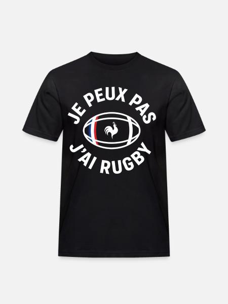 French Rugby Rooster – I Can't - Men's Workwear T-Shirt - black
