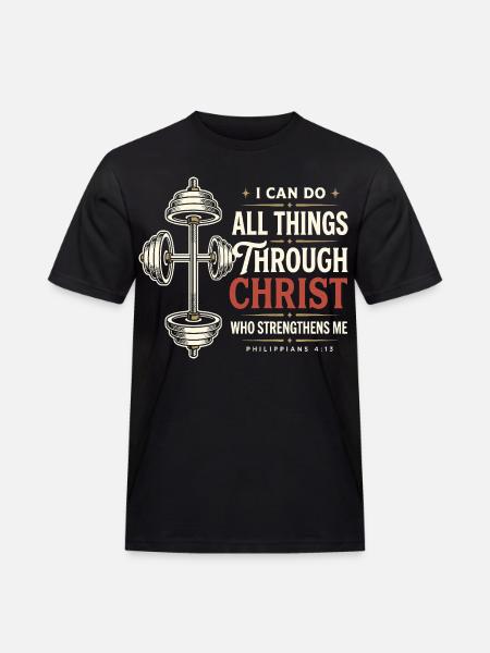Puissance chrétienne Philippiens 4:13 - T-shirt Workwear homme - noir
