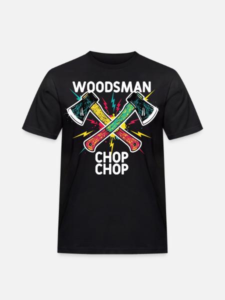Woodsman Chop Chop Camping Axes - Men's Workwear T-Shirt - black
