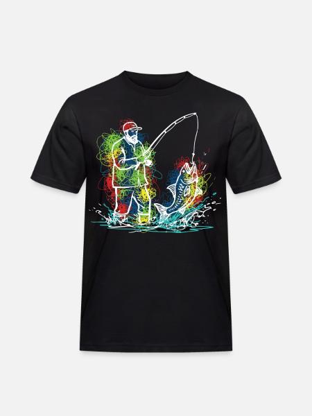 Fischerlegende Fischerfisch - Männer Workwear T-Shirt - Schwarz