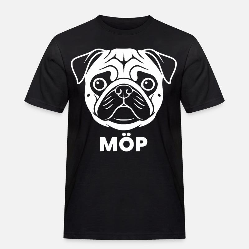 Moos Gesicht mit MÖP Schriftzug  - Männer Workwear T-Shirt - Schwarz