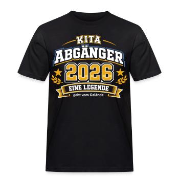 Kita Abgänger 2026 Eine Legende Geht Gelände - Männer Workwear T-Shirt - Schwarz - Vorne - AI Model Male 178 light (178cm)