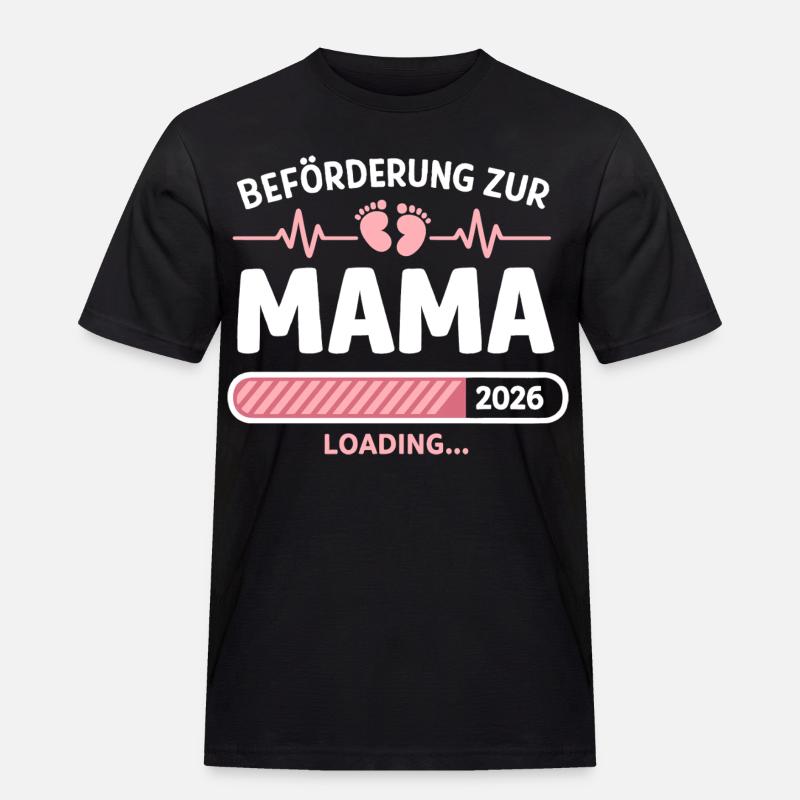 Mama 2026 Loading Beförderung Geschenk - Männer Workwear T-Shirt - Schwarz