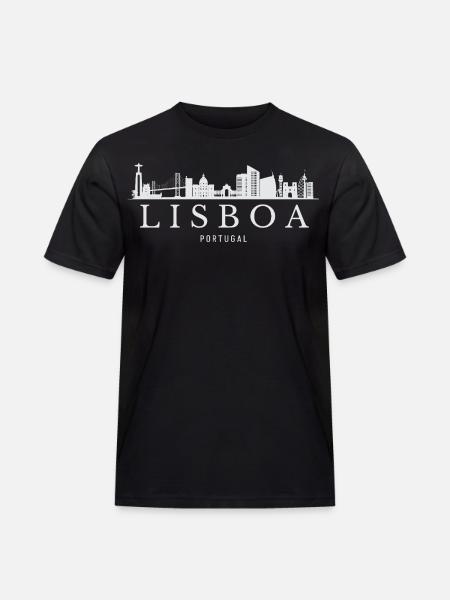 Lisbon Portugal, Lisbon's skyline - Men's Workwear T-Shirt - black