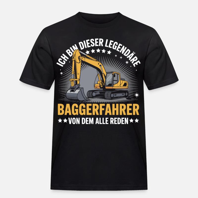 Baggerfahrer Bagger - Männer Workwear T-Shirt - Schwarz