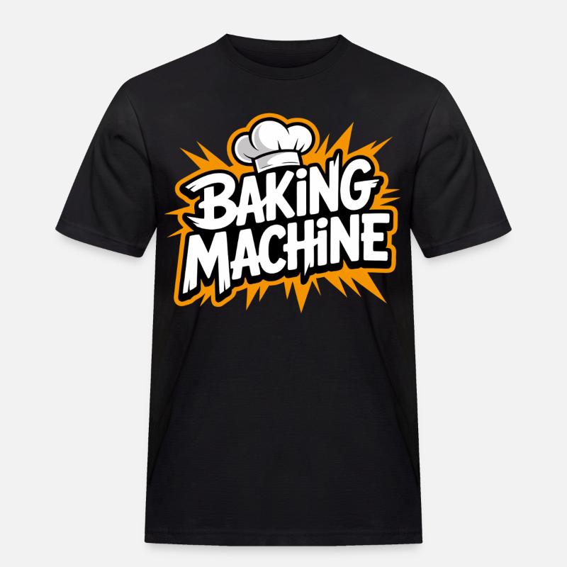 Baking Machine Fun - Männer Workwear T-Shirt - Schwarz