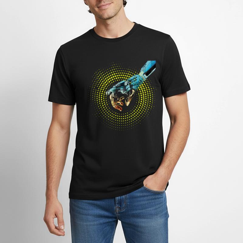 ordinateur main robot IA code cyborg numérique pc T-shirt Workwear homme