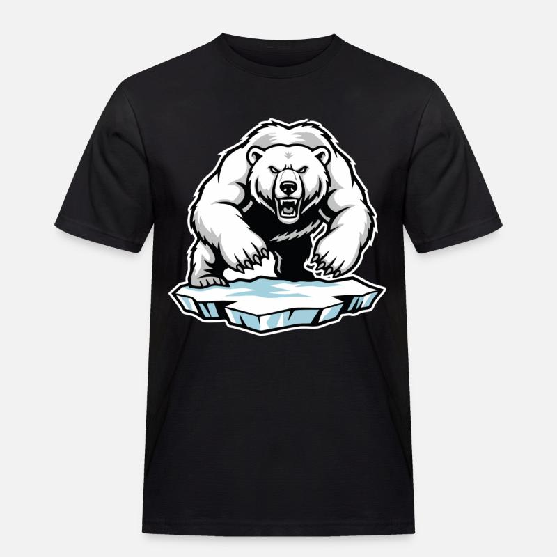 Arktischer Eisbär Maskottchen Maskottchen Bär - Männer Workwear T-Shirt - Schwarz