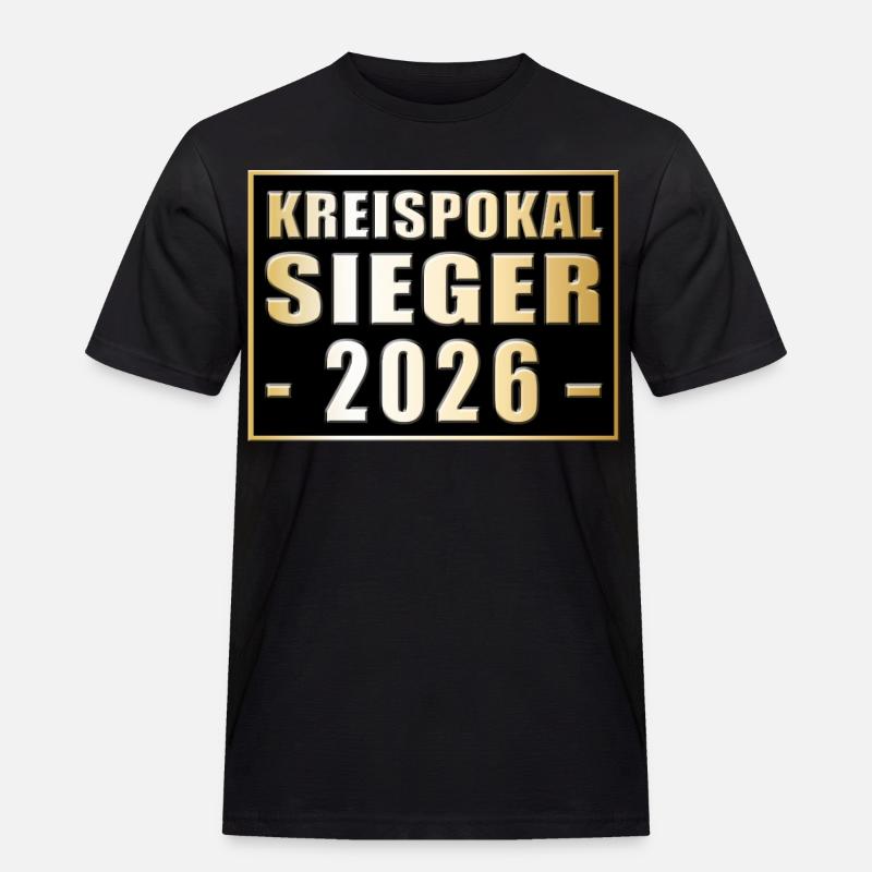 Kreispokalsieger 2026 - Männer Workwear T-Shirt - Schwarz