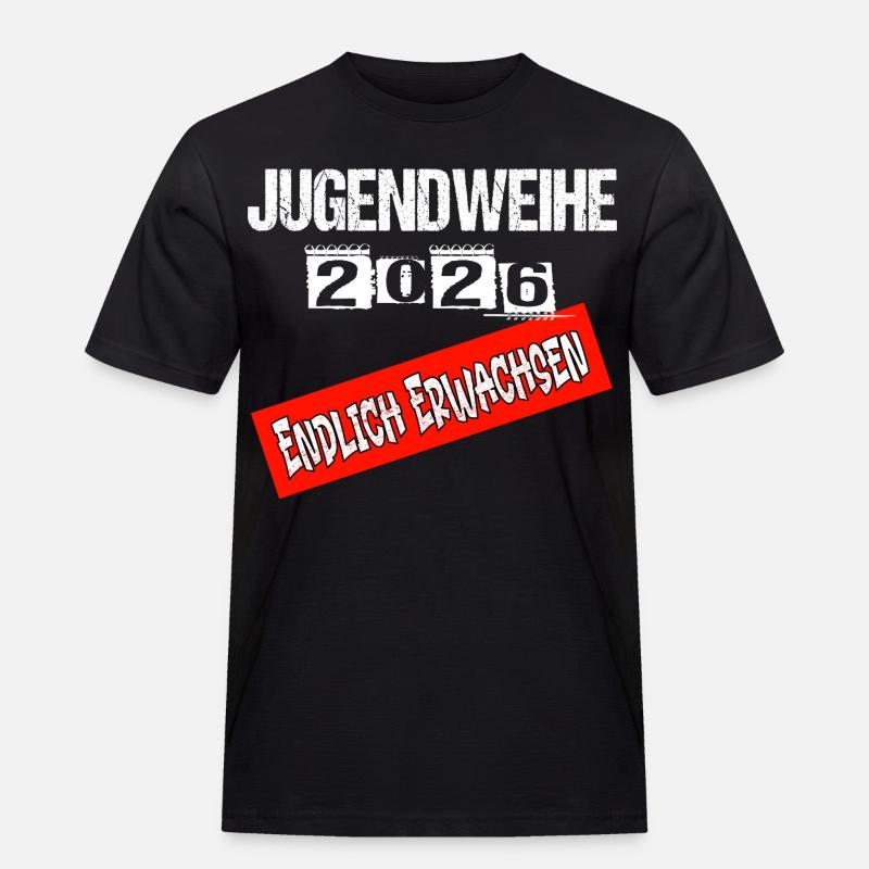 Jugendweihe - Jugendweihe 2026 - Männer Workwear T-Shirt - Schwarz