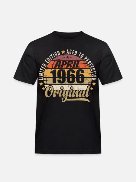 April 1966 Birthday Gift - Men's Workwear T-Shirt - black