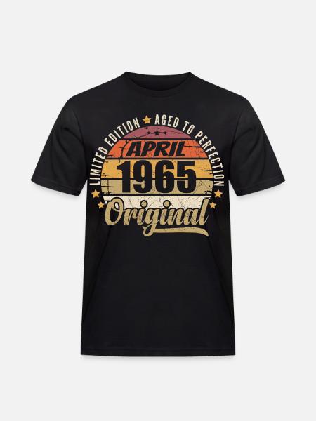 April 1965 Birthday Gift - Men's Workwear T-Shirt - black