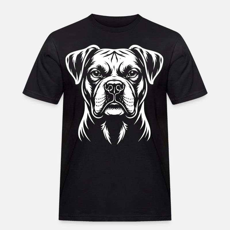 Boxer Kopf - Männer Workwear T-Shirt - Schwarz